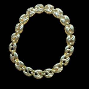 Vintage Gold Tone Interlocking Panel Link Necklace
